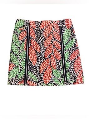 Lilly Pulitzer Multicolor Leaf-Print Mini Skirt - Navy, Coral, Lime Size 6